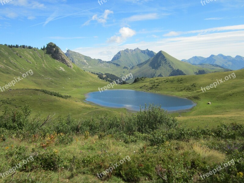 Haute-savoie Lake Mountain Alps Savoie