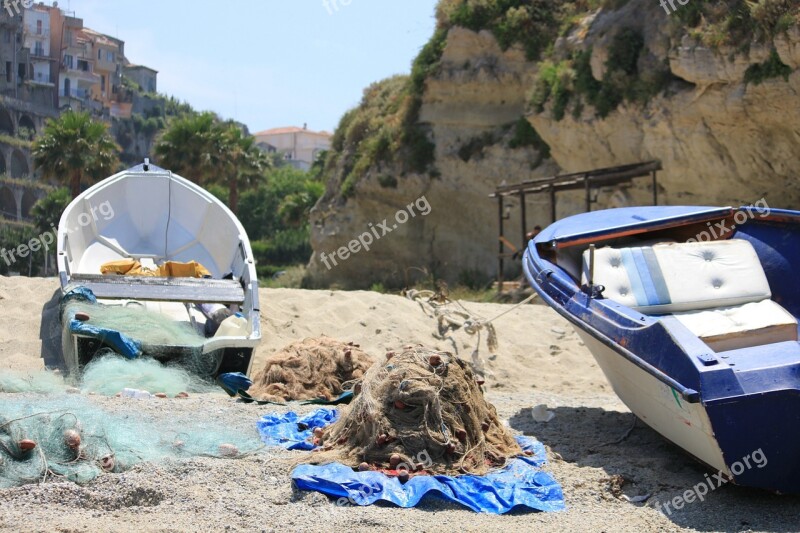 Boats Italy Tropea Sea Europe