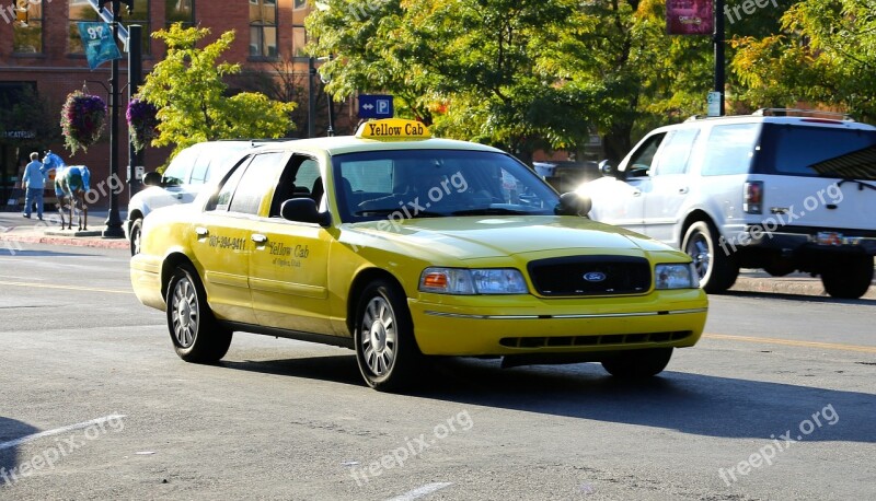 Taxi Cab Yellow Transport Car