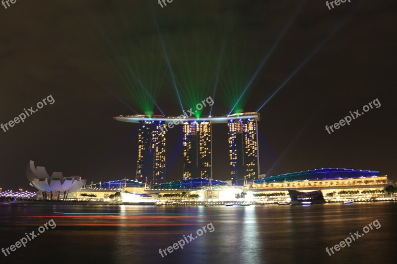 Marina Bay Sands Lights Singapore Laser Design