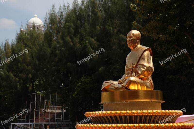 Budha Monk Gold Buddhism Phramongkolthepmuni