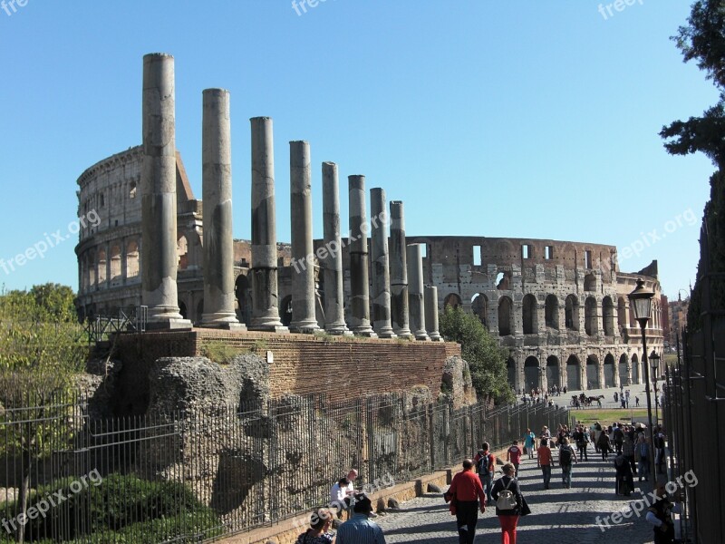 Colosseum Rome Columnar Italy Roman