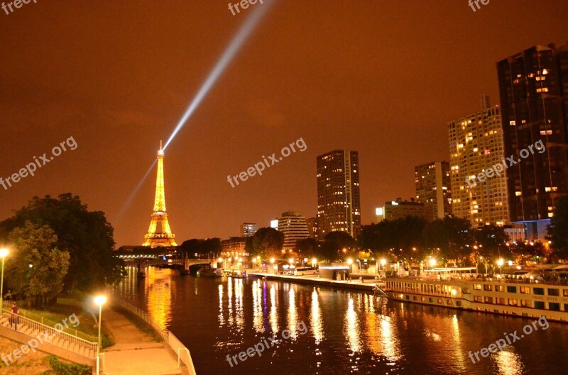 Paris Eiffel Tower Night Its Light