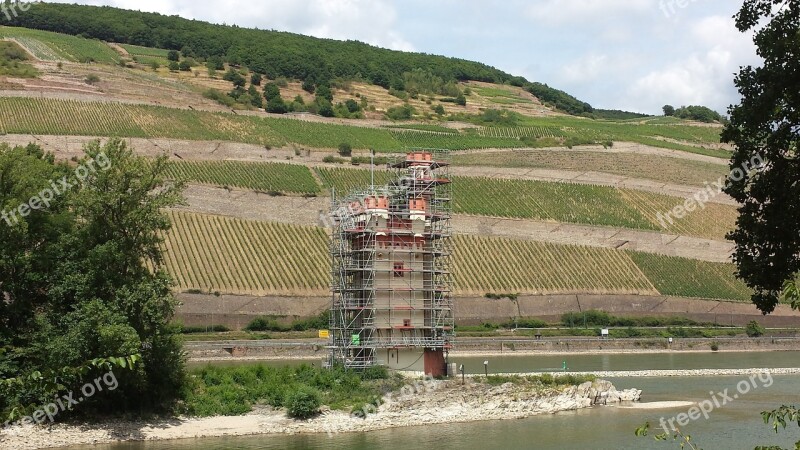 Tower Rhine Landscape Sachsen Winegrowing