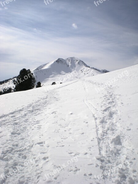 Mountain Snow Sky Winter Landscape