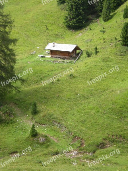 Hut Mountain Grass Nature Landscape