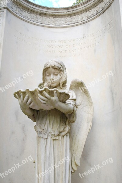 Monument Cemetery Angel Statue Gravestone