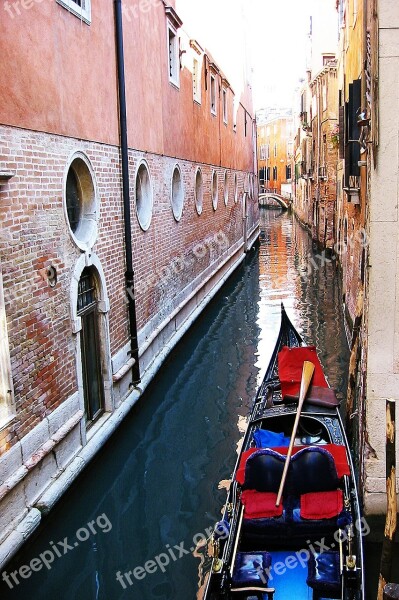 Channel Venice Italy Gondola Boat