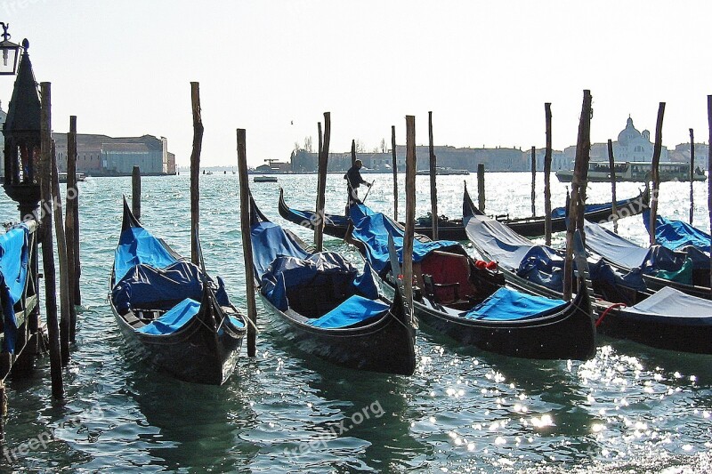 Gondolas Venice City Sighs Italy