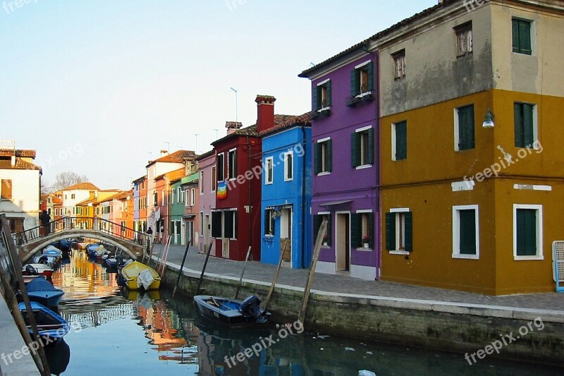 Gondolas Venice Houses Italy Lagoon