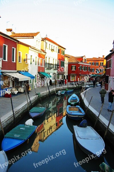 Gondolas Venice Houses Italy Lagoon