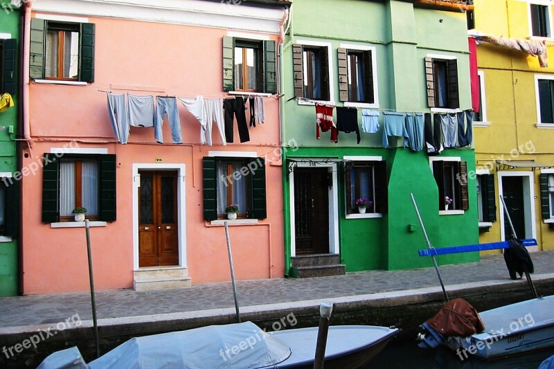 Venice Houses Italy Colors Windows Washing