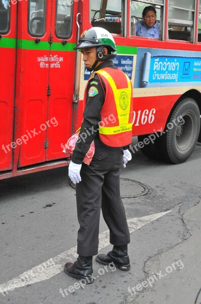 Thailand Bangkok Police Man People