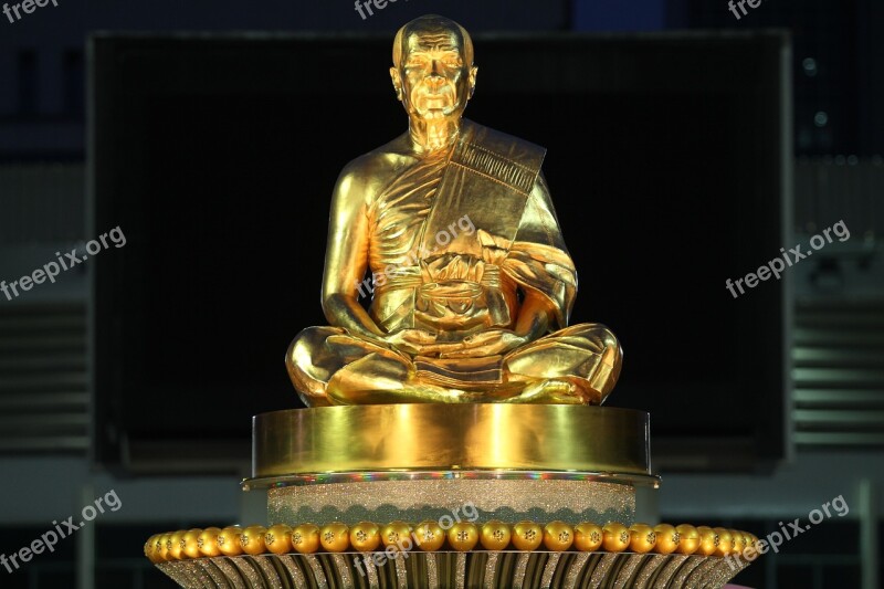 Budha Monk Gold Buddhism Phramongkolthepmuni