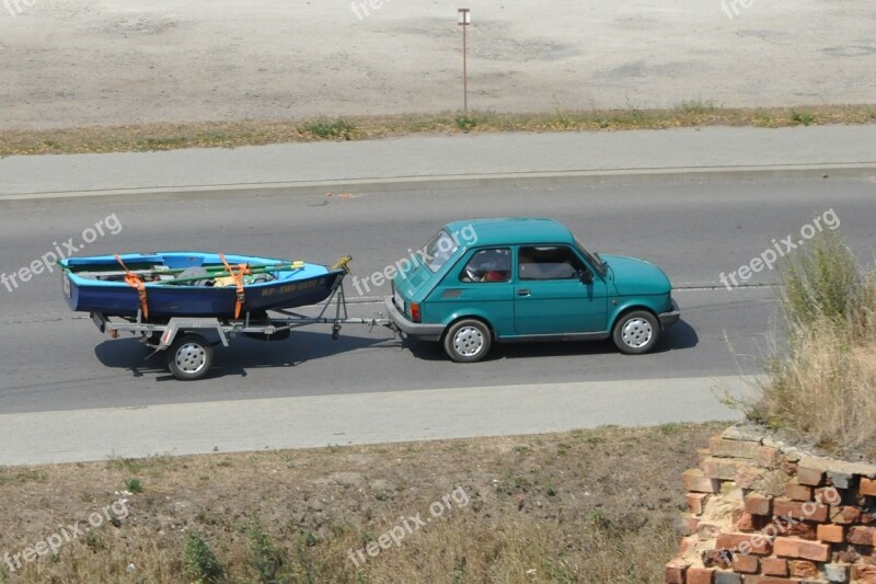 Toddler Fiat 126p Trailer Car