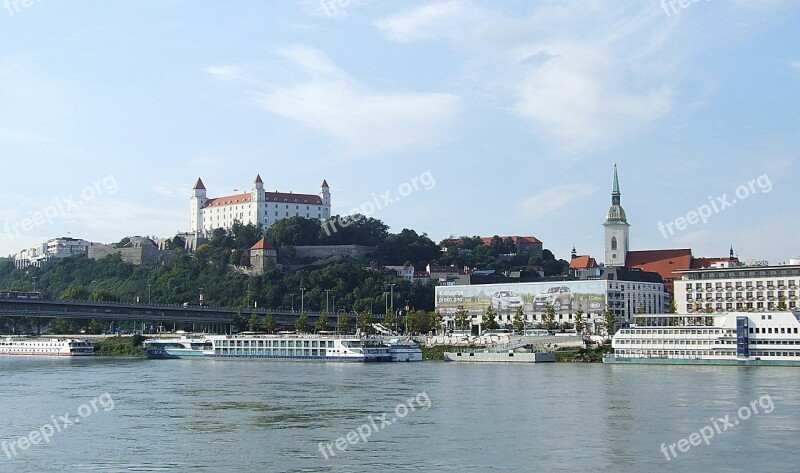 Bratislava The Danube Castle View River