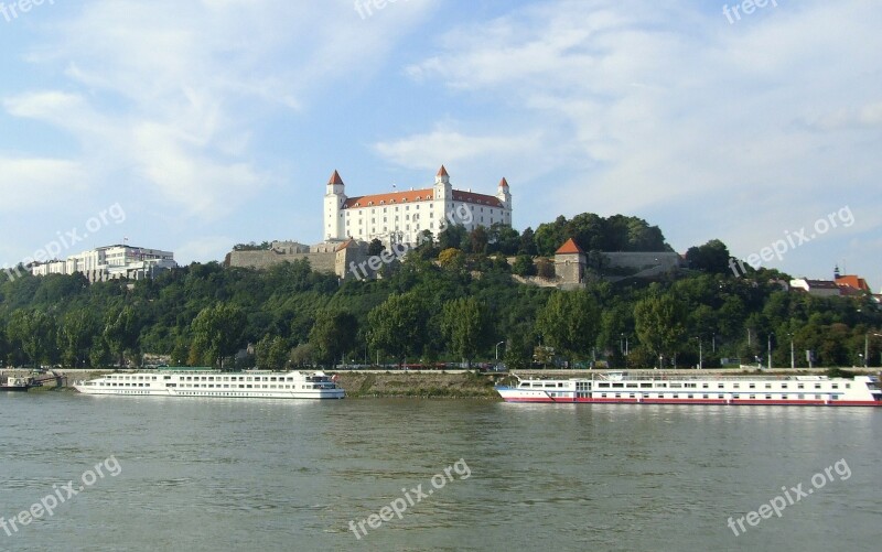 Bratislava Slovakia Castle The Danube Ship