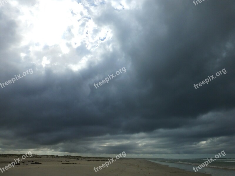 Clouds Gloomy Beach Sky Free Photos