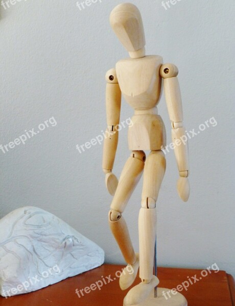 Holzfigur Doll Figure Flexible Directed