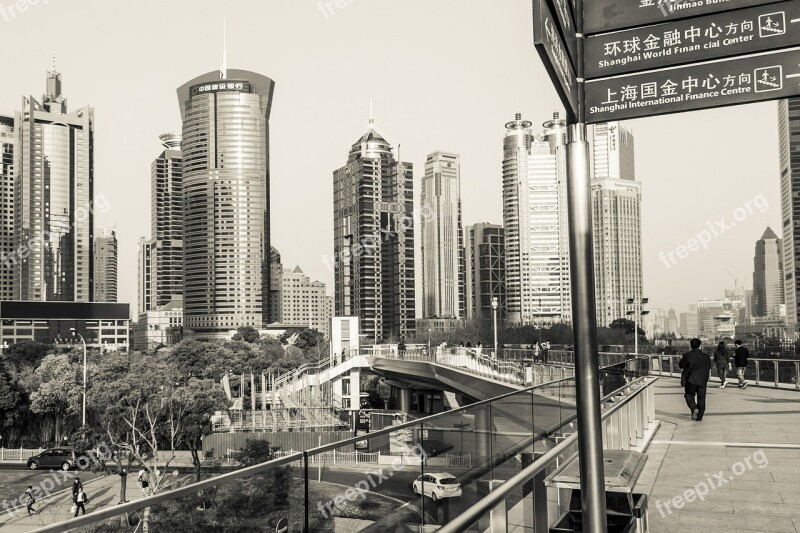 Shanghai Architecture Business Buildings Skyscrapers