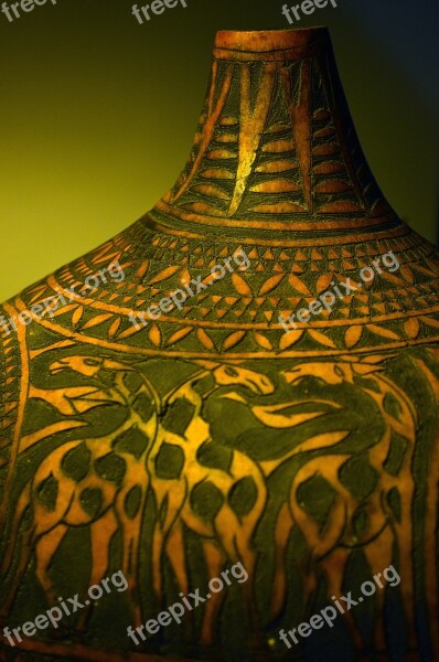 Vase African Art Giraffe Animal