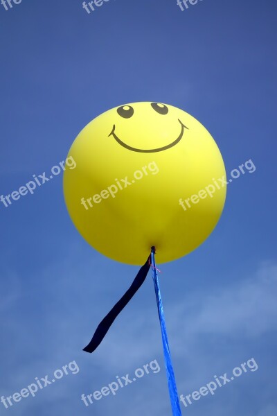 Balloon Sky Smile Yellow Happiness