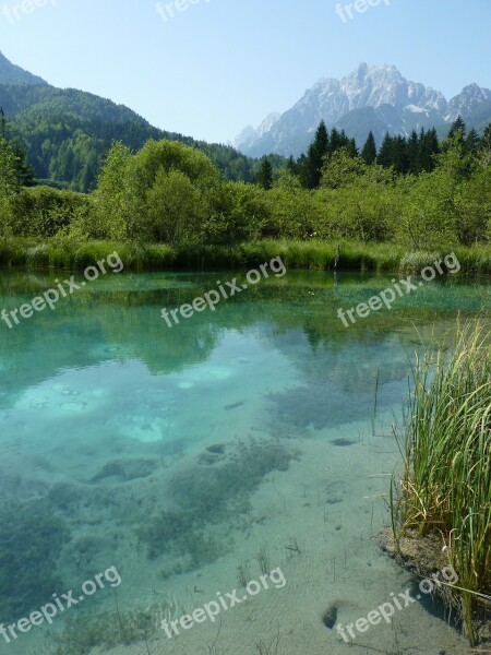 Slovenia Mountains Lake Water Clear