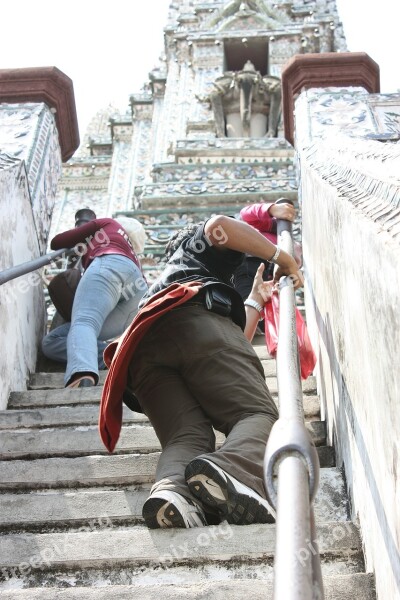 The Stair Temple Thailand Bangkok A Challenging