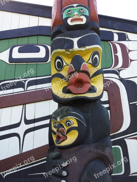 Northwest Coast Native American Art Totem Pole Victoria