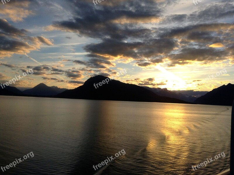 Alaska Sunset Nature Travel Sky