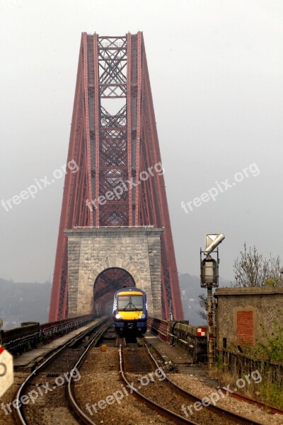 Bridge Railway Scotland Forth River