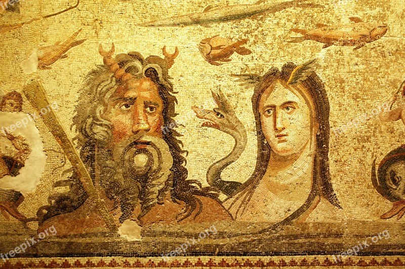 Mosaic Mythology Gaziantep Okeanos Tetyhs