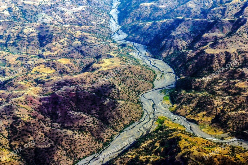 Ethiopia River Landscape Aerial View Hill Free Photos