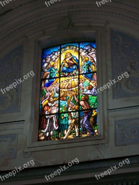 Church Stained Glass Window Sicily Catania Caltagirone