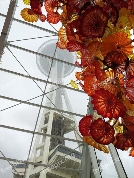 Space Needle Seattle Chihuly Museum City Architecture