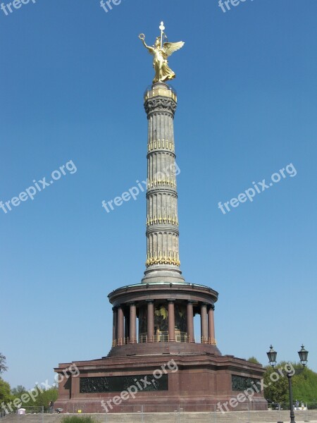 Siegessäule Berlin Landmark Monument Gold Else