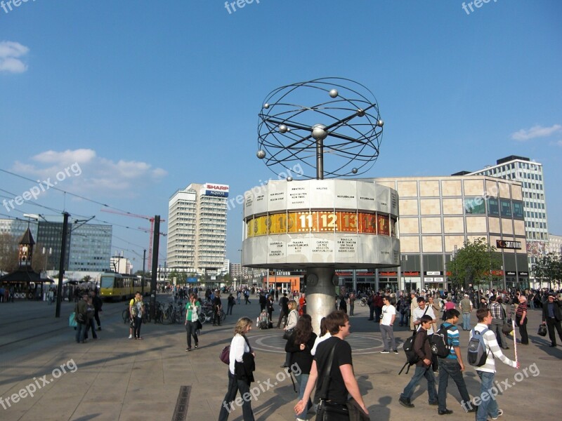 World Clock Berlin Alexanderplatz Capital Free Photos