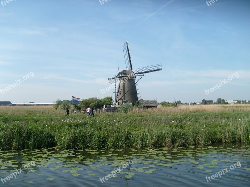 Windmill Holland Kinderdijk Free Photos