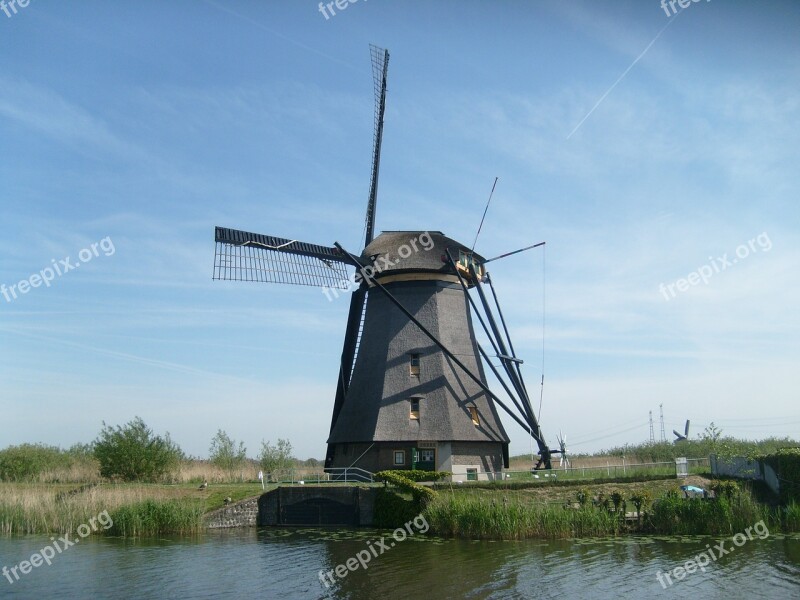 Windmill Holland Kinderdijk Free Photos