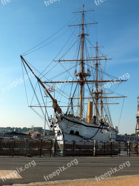 Sailship Masts Hull Sea Ocean