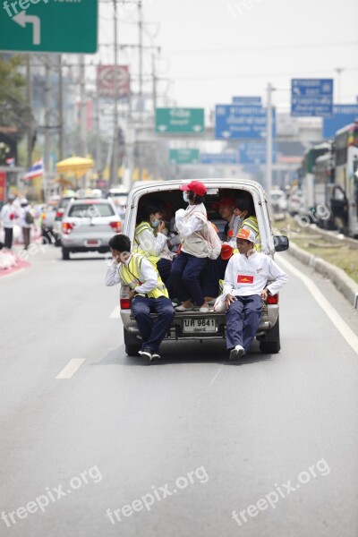 Thailand Street Road Car People