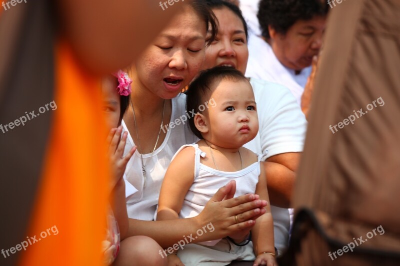 Child Thailand Buddhists Monks Buddhism