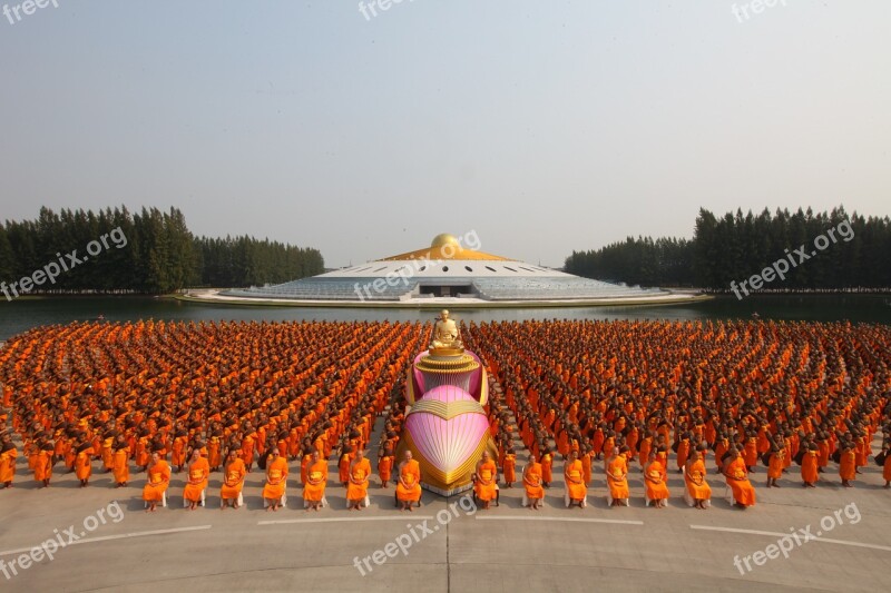 Buddhists Monks Buddhism Orange Robes