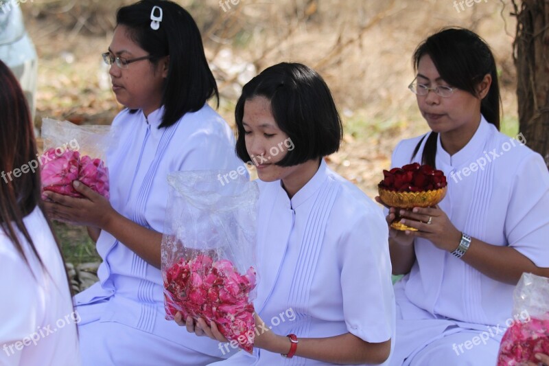 Buddhists Women Female Buddhism Walk