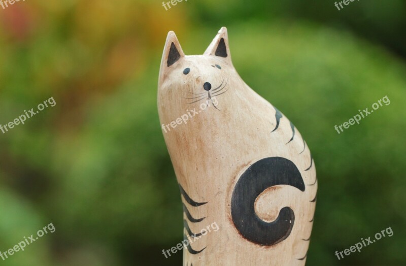 Cat Animal Mieze Cat Figure Holzfigur