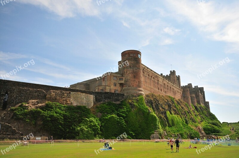 Castle Bamburgh Northumberland Coast England