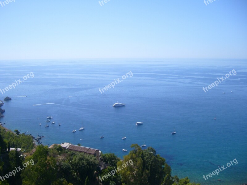 Sea Nature Landscape Summer Taormina