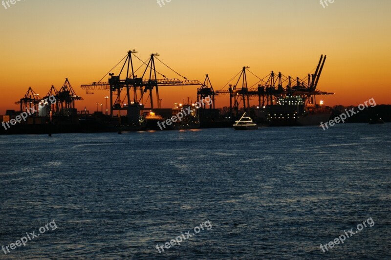 Container Port Container Ship Port Ship Elbe