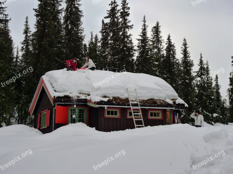 Mountain Snow Cottage Winter Free Photos