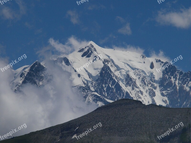 Mont Blanc Alpine Summit Mountains Free Photos